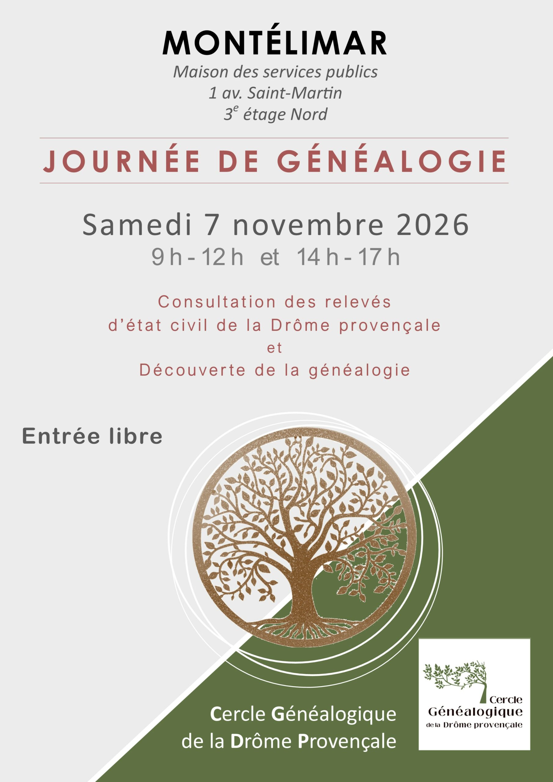 Journée de Généalogie 2026 à Montélimar